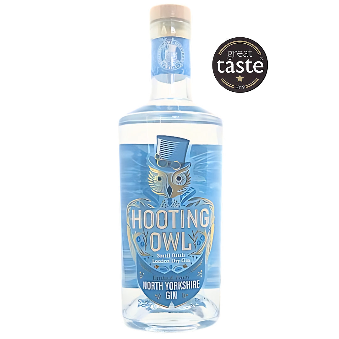 Hooting Owl Distillery Great Taste 2019 1 Star Awarded small batch dry gin.