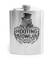 Hooting Owl Stainless Steel Hip Flask